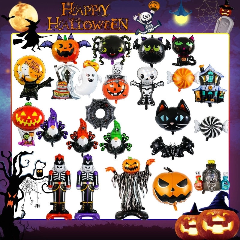 Halloween Hip-Hop Ghost Pattern Aluminum Foil Balloons for Party Festival Decoration|Party Supplies Balloons