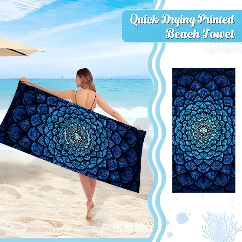 Geometric Patterned Superfine Fiber Beach Towel for Casual Use|Beach Towels & Accessories