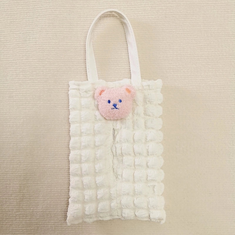 Portable Solid Color Bubble Fiber Tissue Holder|Home & Living Accessories