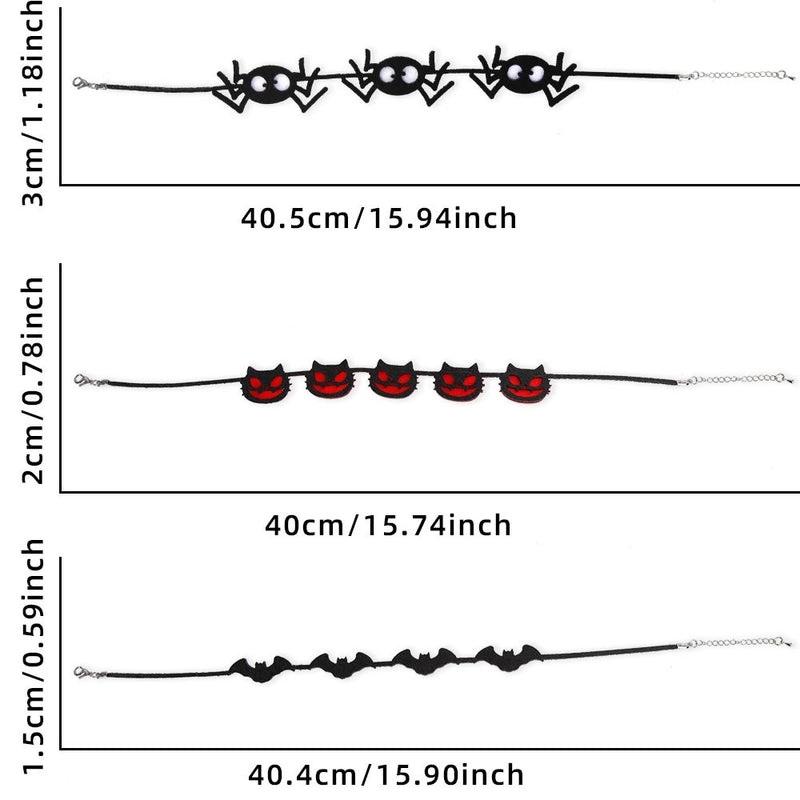 Halloween Spider Bat Skull Necklace Felt Pendant Funny Cool Party Accessory|Jewelry & Accessories