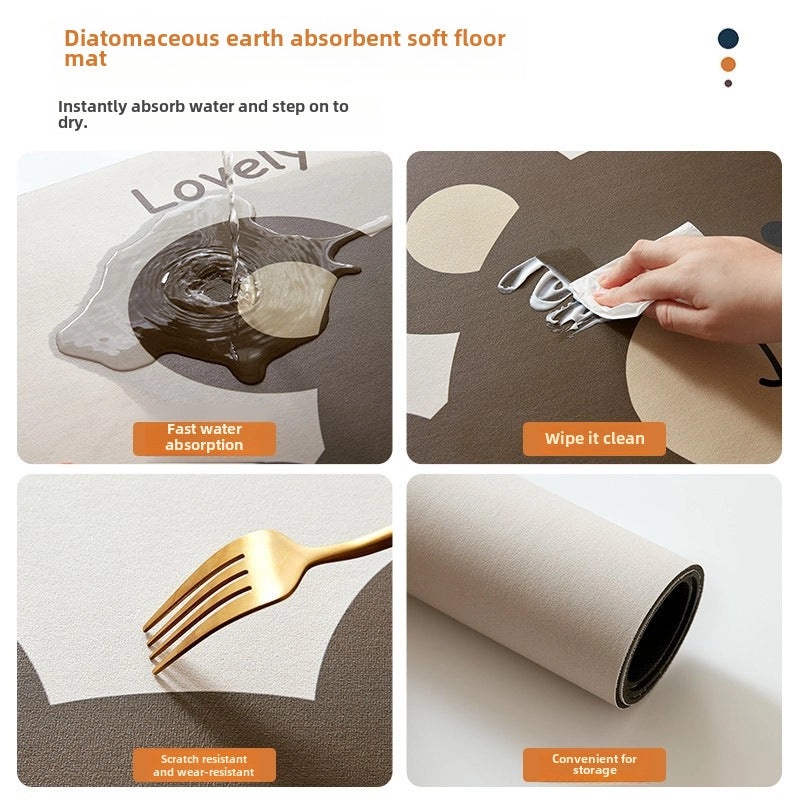 Cartoon Puppy Diatom Mud Absorbent Non-slip Quick-dry Bathroom Floor Mat|Home & Living Bathroom Accessories