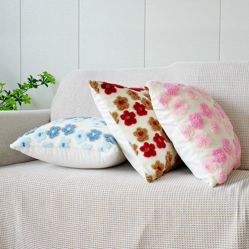 IG Style Floral Plush Pillow Cover Soft Cushion Case Bedding Accessories|Home Decor & Bedding