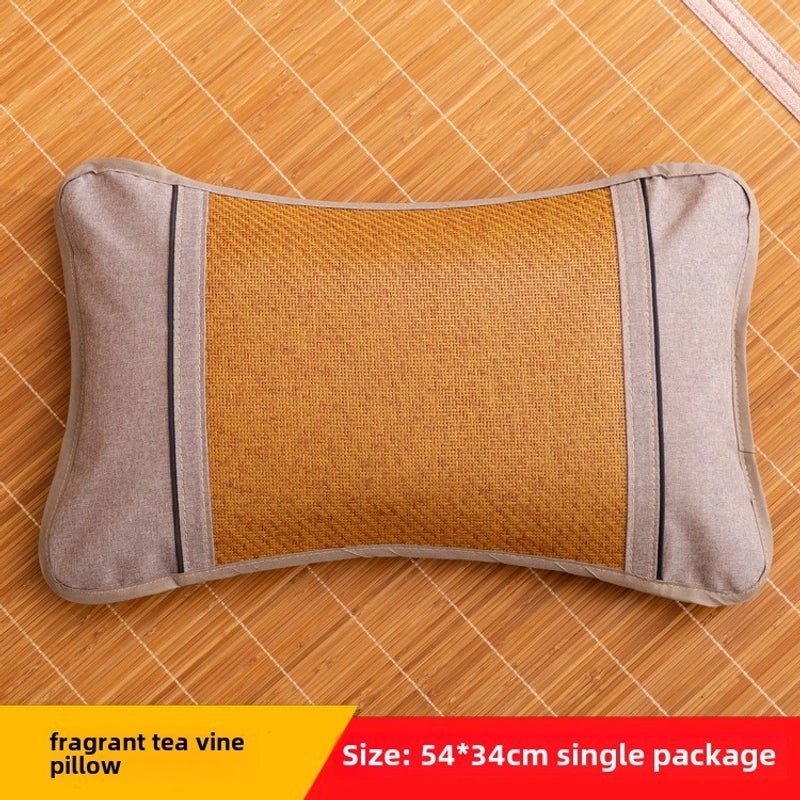 Summer Bamboo Rattan Pillow Breathable Buckwheat Neck Cushion for Adults Dorm Room|Home & Living > Bedding > Pillows