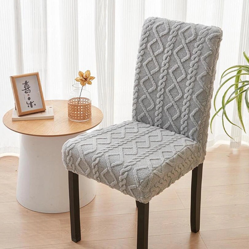 Jacquard Elastic Chair Cover Thickened Cushion Dining Room Universal Fit|Home Decor & Furniture Accessories