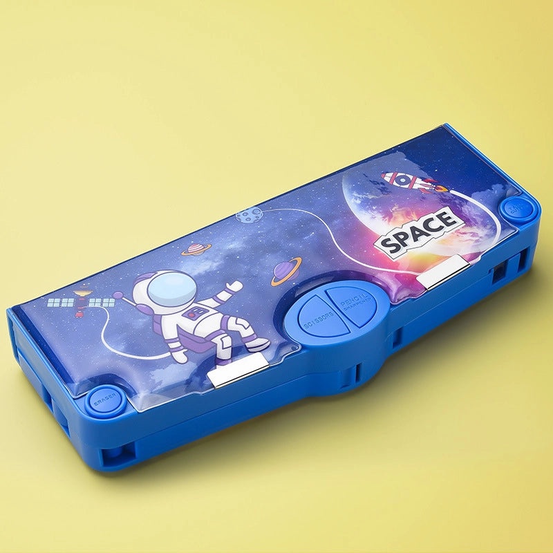 Large Capacity Double Layer Kids Pencil Box Cute Plastic Stationery Organizer for Boys Girls School Office|School Supplies