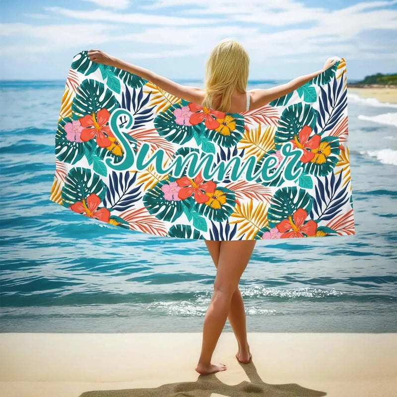 Elegant Floral Butterfly Beach Towel with Superfine Fiber for Casual Bathing|Beach Towels and Accessories