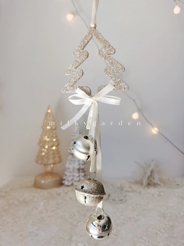 Milky Garden Glitter Christmas Tree Pendant Snowflake Star Angel Garland Hanging Ornament|Christmas Decorations