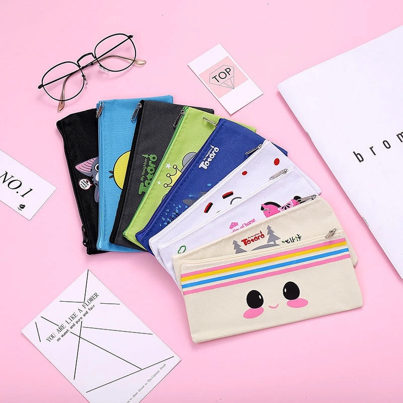 2 Pieces Red Leather Pencil Cases Simple Design for Office, School, and Home Use|Stationery & Office Supplies