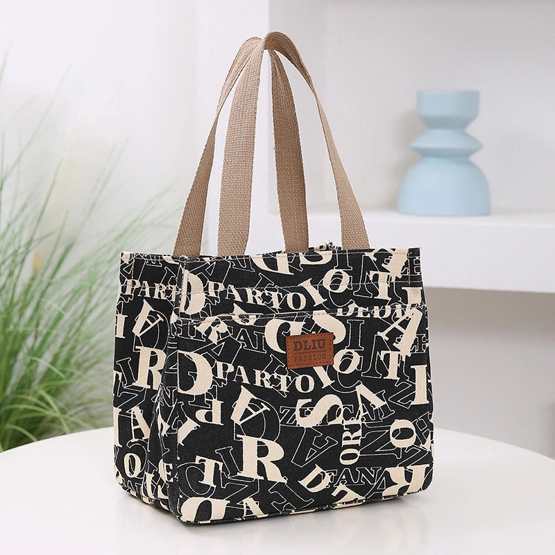 Portable Insulated Lunch Bag Large Capacity Cute Cartoon Printed Thickened Aluminum Foil Lunch Box Bag|Lunch Bags & Coolers