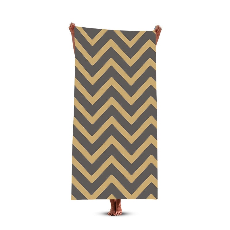 Geometric Pattern Polyester Beach Towel for Casual Vacation Use|Beach Accessories