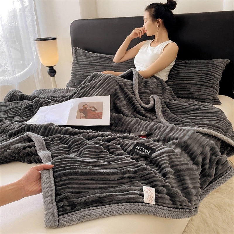 Cozy Heart-Shaped Animal Print Milk Fiber Blanket for Bedding | Home Textiles & Bedding