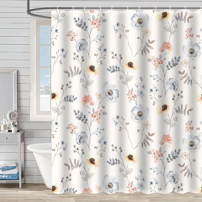 Waterproof Tropical Jungle Leaf Shower Curtain with Hooks 3D Printed Polyester for Bathroom|Shower Curtains & Accessories