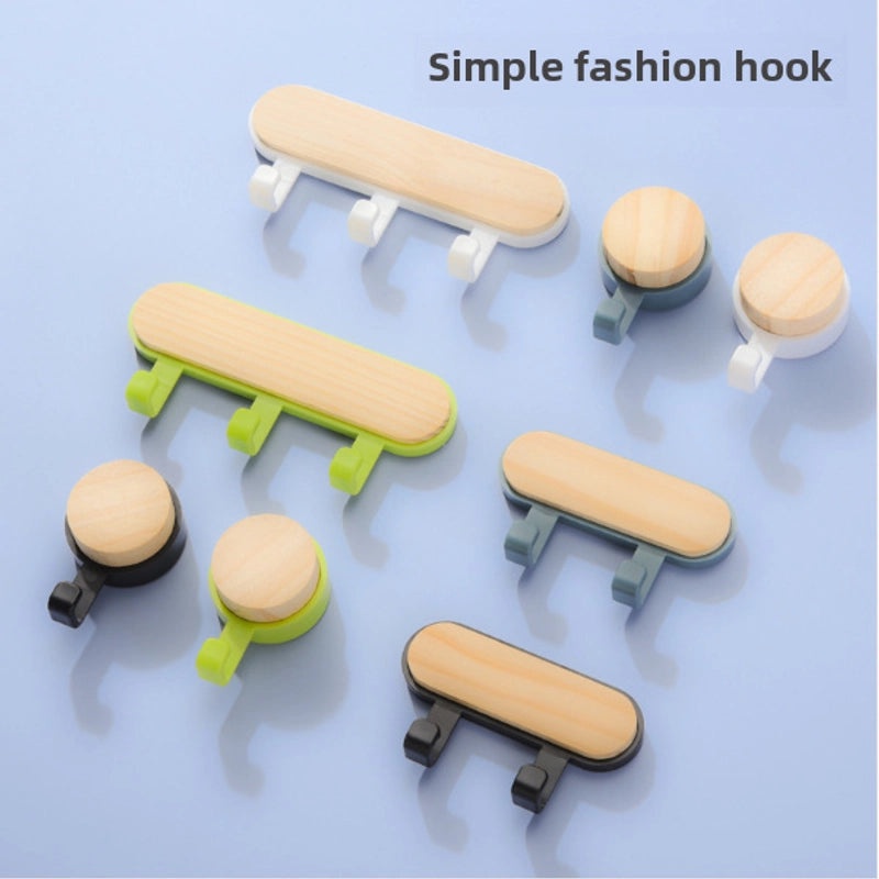 Light Uncle Japanese Style Solid Wood Wall Hook No Punch Creative Clothes Bag Hanger|Home Decor & Storage