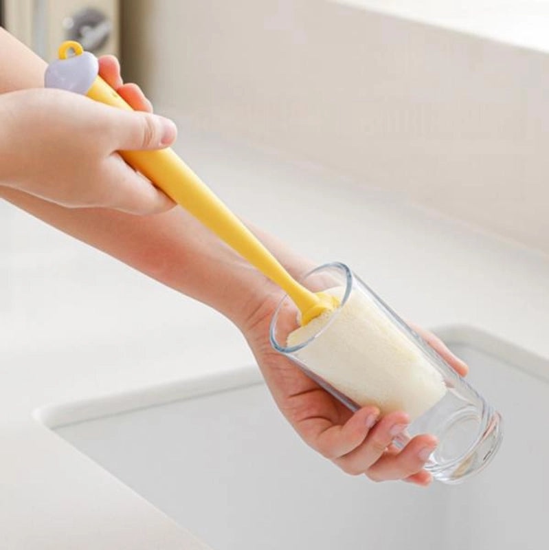 Simple Solid Color Plastic Cup Brush for Household Cleaning | Home & Kitchen Supplies
