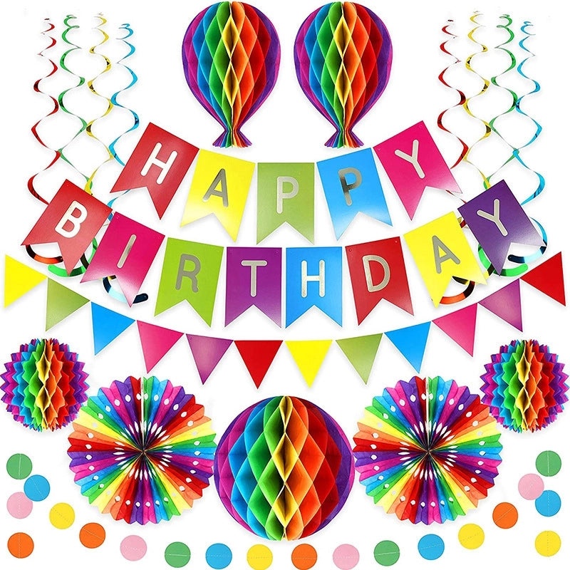 Birthday Party Letter Color Block Props IG Style Paper Decorations|Party Supplies