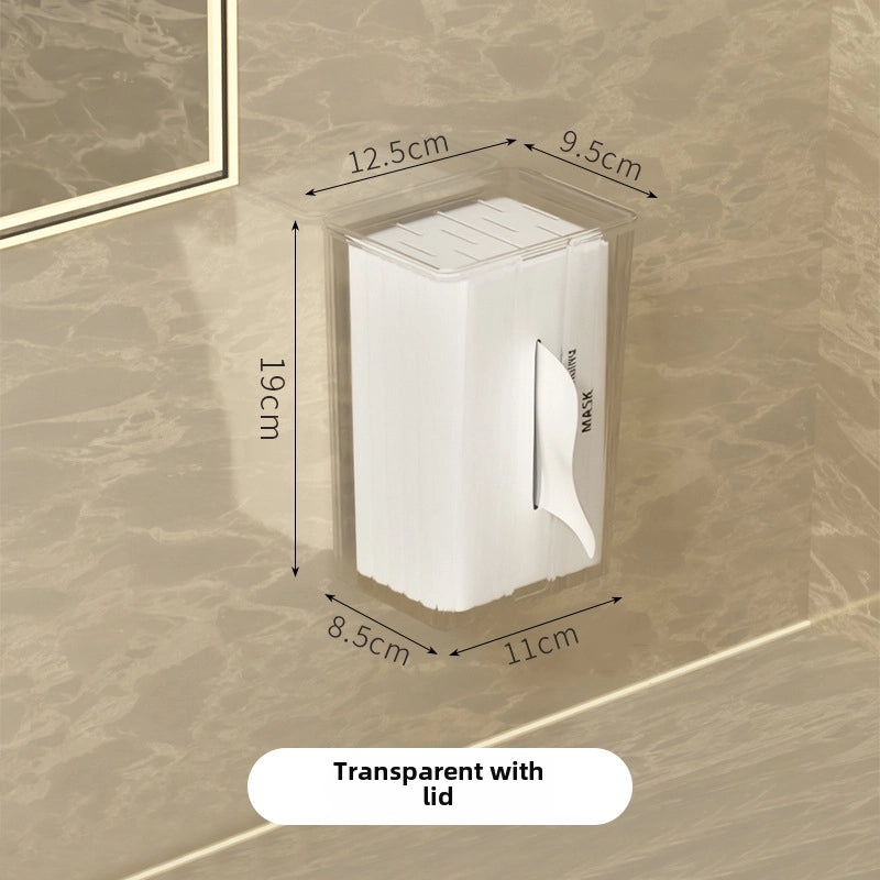 Wall-mounted Transparent Tissue Box for Bathroom Kitchen Toilet Storage | Home & Living Accessories