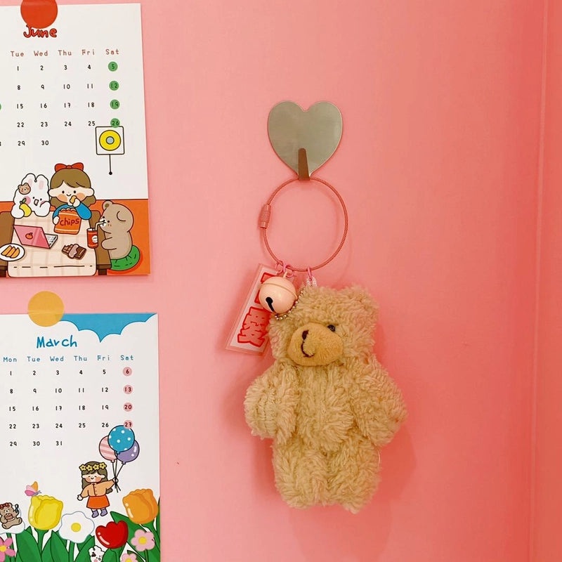 Korean Style Simple Silver Heart-Shaped Stainless Steel Sticky Hook | Home Decor Hooks