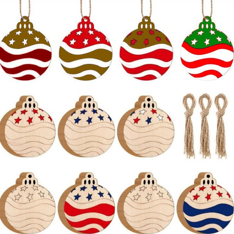 Wooden Boxwood Hanging Ornaments for Christmas Valentine’s Father’s Day Wedding Home Decor Crafts Birthday | Home Decor & Crafts