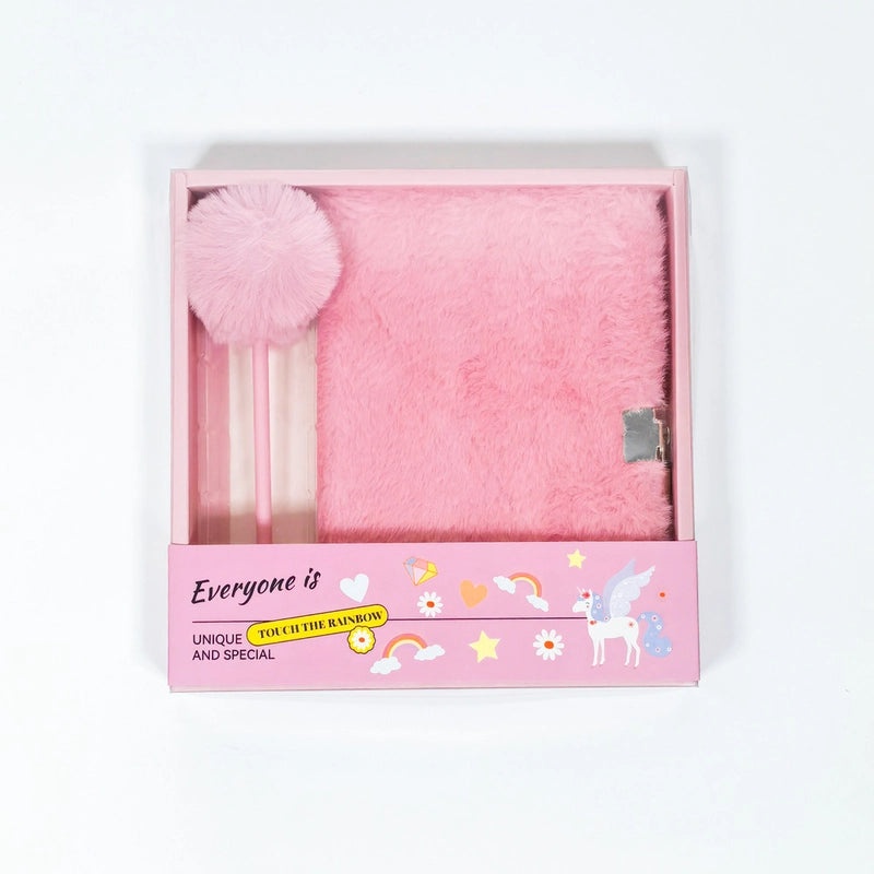 Cute Solid Color Plush Stationery Set for Kids | Stationery & Office Supplies