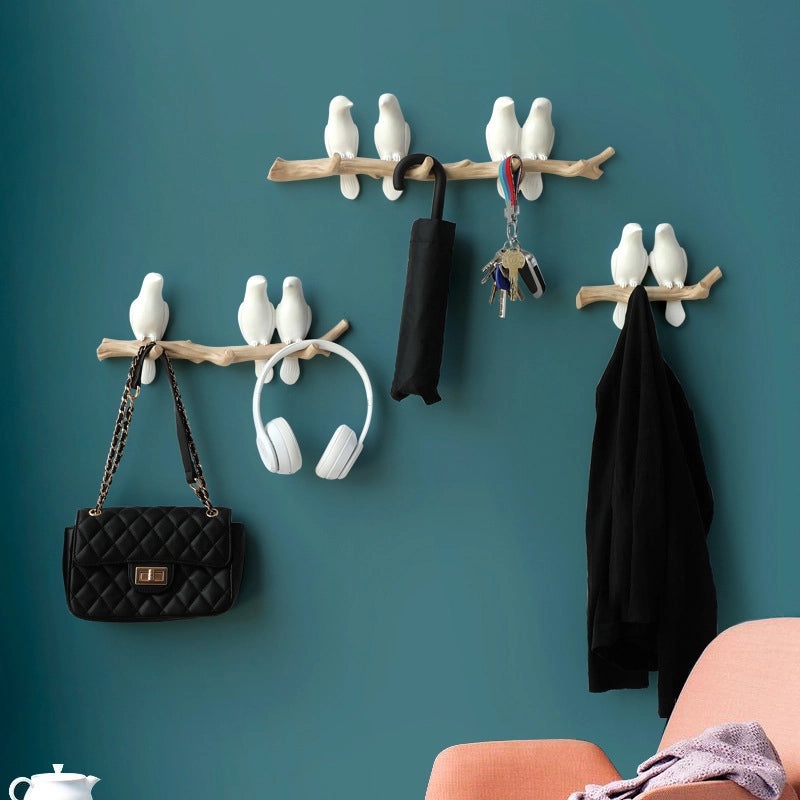 Nordic Bird Wall Hook Creative Key and Coat Hanger Punch-Free Seamless Design|Home Decor & Wall Hooks