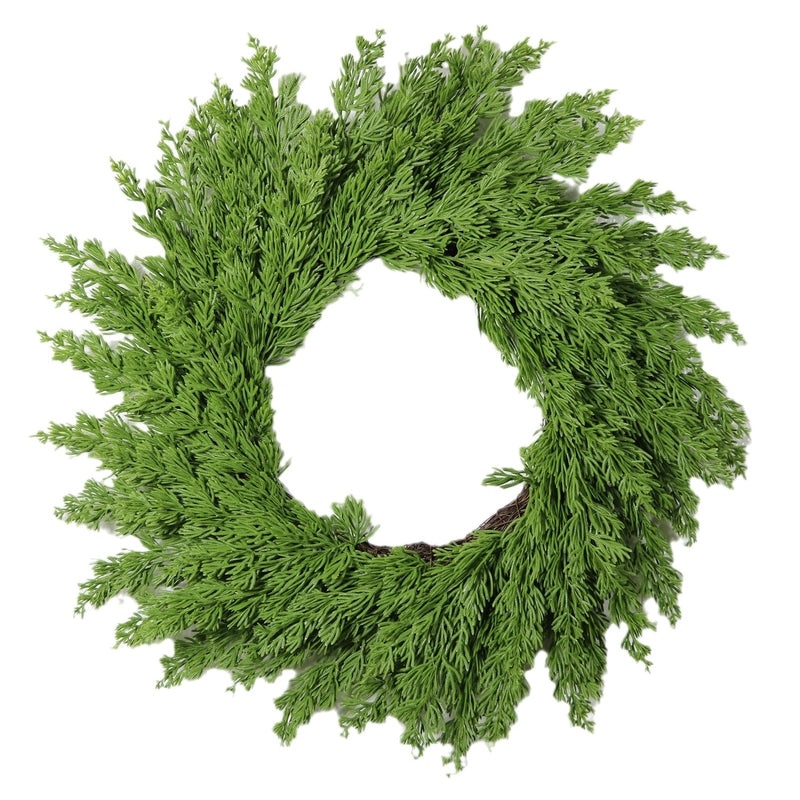 Meimei 50CM Christmas Pine Needle Garland Natural Rattan Ring Holiday Decoration for Front Door Wall|Home Decor & Seasonal Decorations