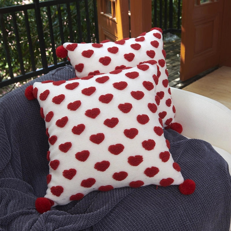 Minimalist Heart Plush Throw Pillow Cover for Couch Sofa Decorative Cushion Case|Home Decor