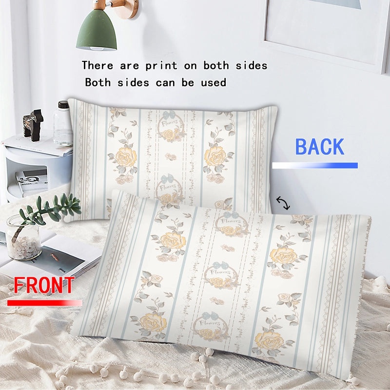 Charming Letter and Daisy Print Polyester Pillowcases for Bedding|Home Decor & Bedding