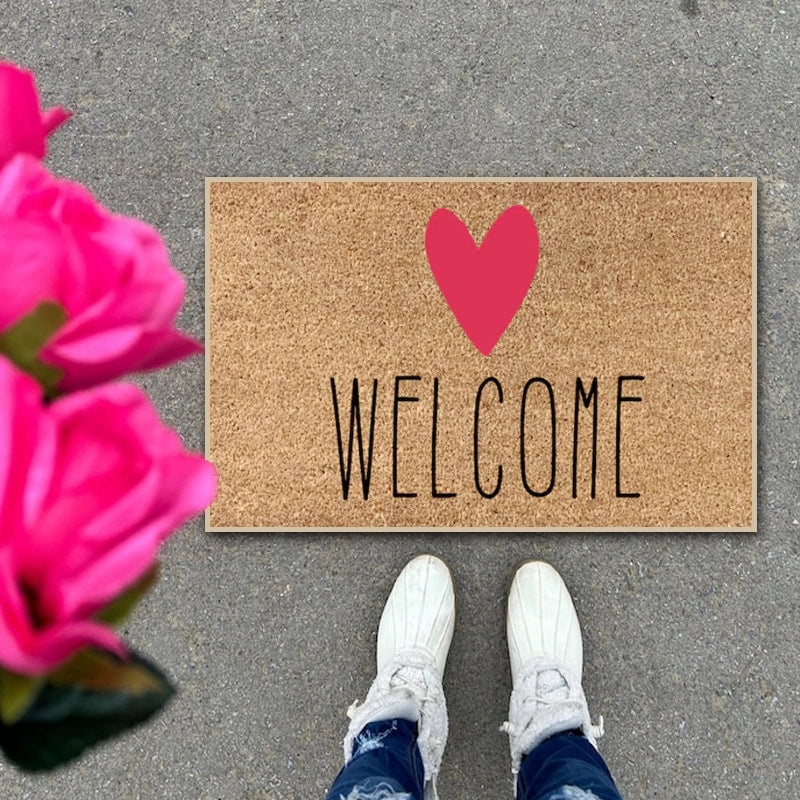 Valentine's Day Heart Shaped Polyester Bath Mat Casual Design|Home Decor & Bath Accessories