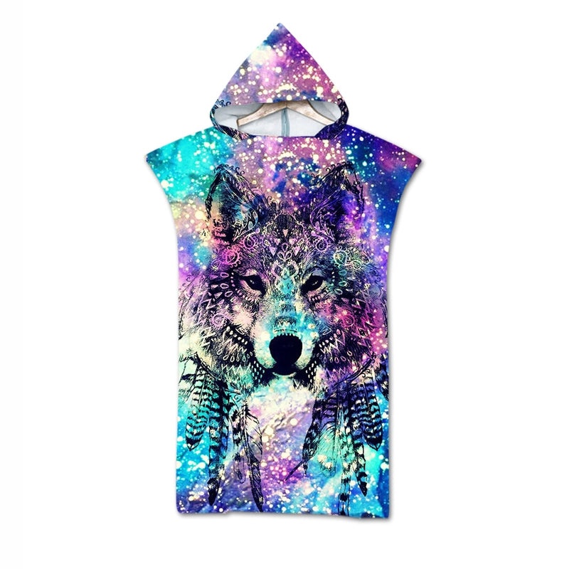 Geometric Print Hooded Beach Towel for Adults Soft Absorbent Cloak Bath Towels|Bath & Beach Towels