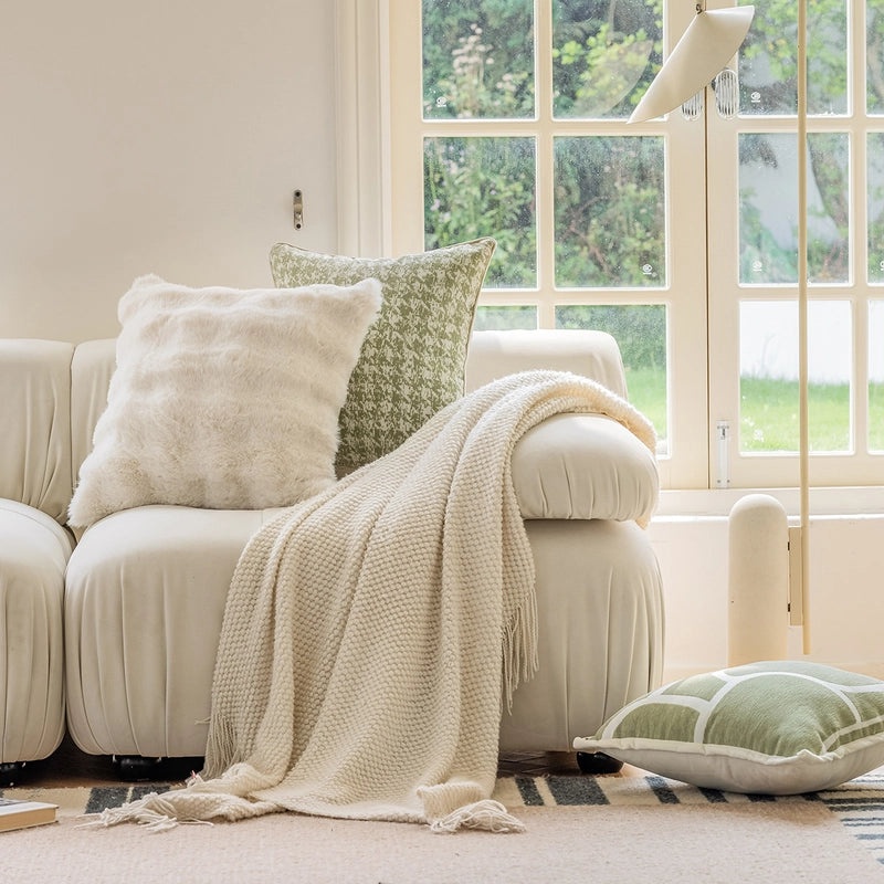 Cream Style Nordic Modern Sofa Pillowcase Cushion for Living Room Bedside Waist Backrest | Home Decor & Pillows