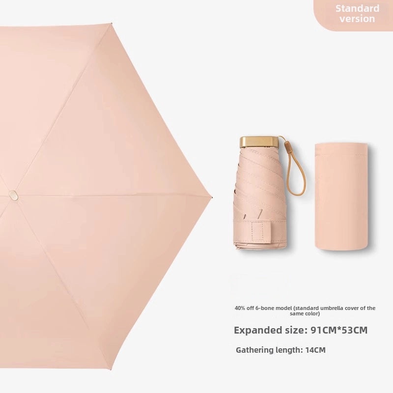 Vintage Cherry Print Folding Umbrella 60% UV Protection Dual-use Sun and Rain Shield|Sun Protection Umbrellas