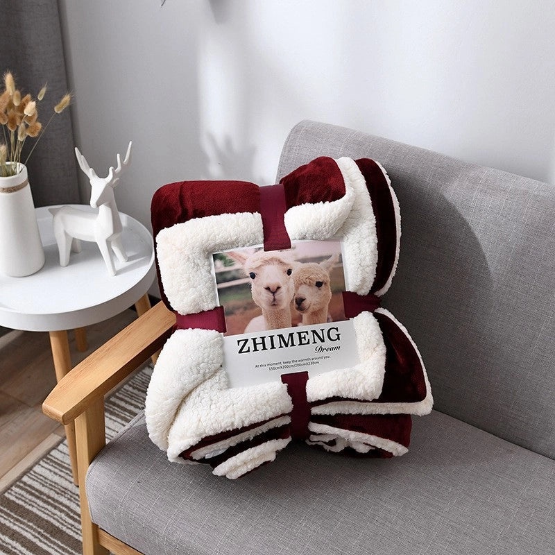 Cozy Retro Polyester Throw Blanket in Solid Color|Home Decor & Bedding