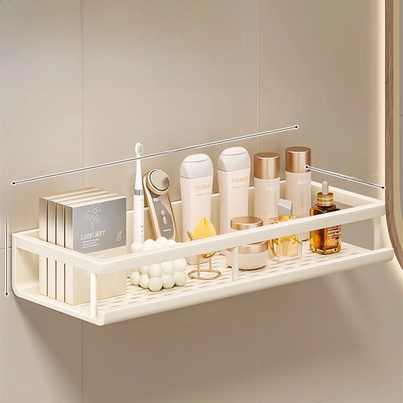 Cream Style Punch-Free Toilet Storage Rack White Wall-Mounted Bathroom Shelf|Bathroom Storage Organizers