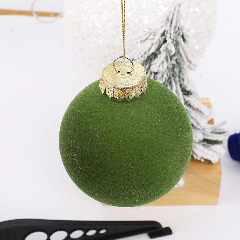Flocking Christmas Ball Ornaments for Pets 6cm 12PCS Multicolor Plastic Tree Decorations|Christmas Ornaments