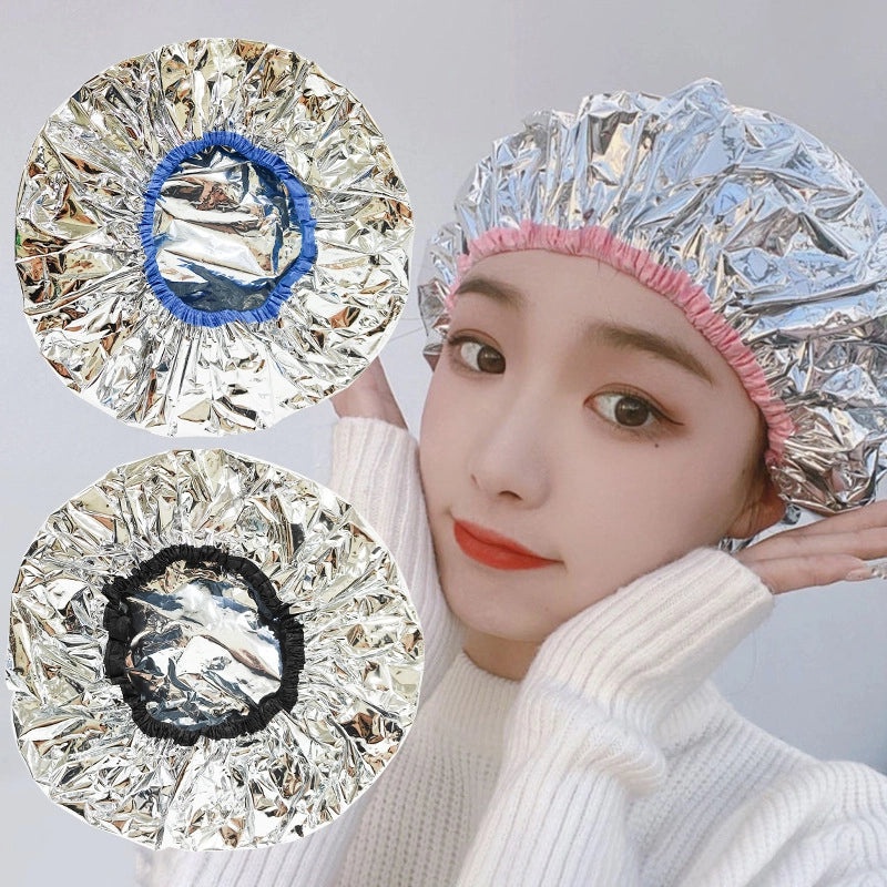 Disposable Women's Hair Cap Aluminum Foil Waterproof Shower Cap Oil-proof Thin Hair Treatment Film|Hair Accessories