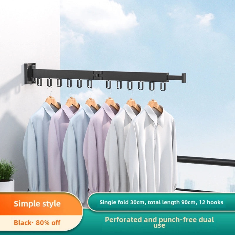 Invisible Telescopic Wall-Mounted Folding Drying Rack for Indoor Clothes and Quilts|Home & Living/Storage & Organization