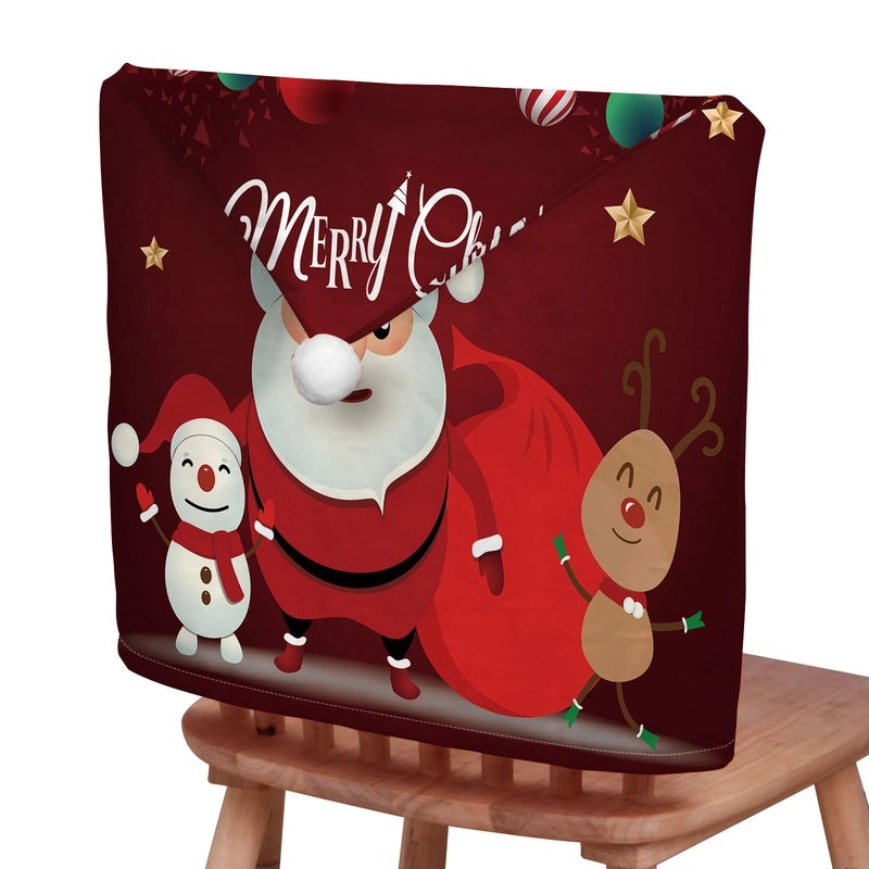 Christmas Animal Santa Chair Cover Polyester Holiday Party Decor|Holiday Party Supplies