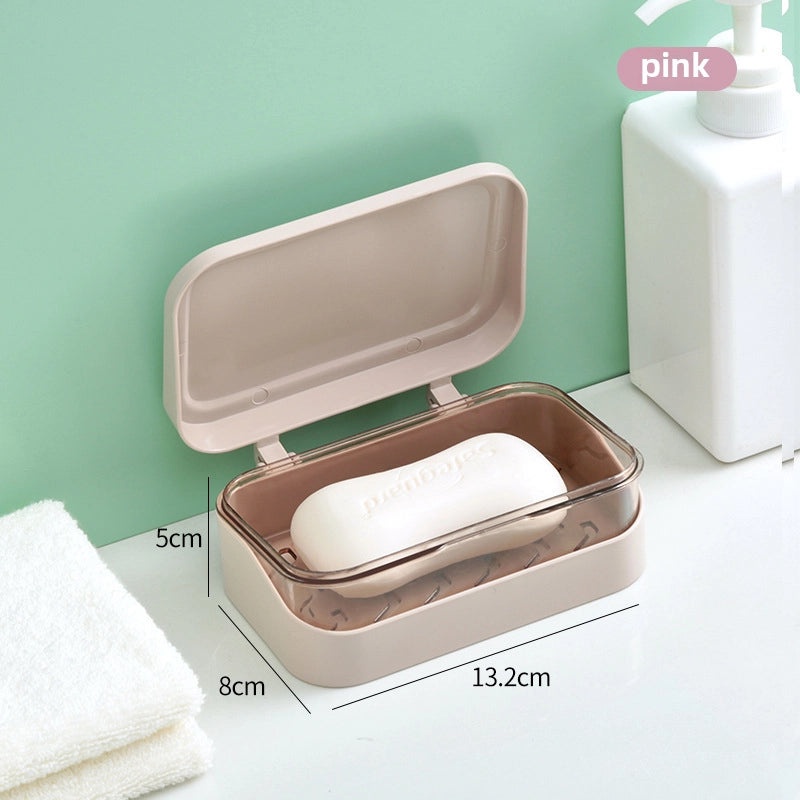 Transparent Flip Lid Soap Box for Bathroom and Balcony | Home & Kitchen Storage
