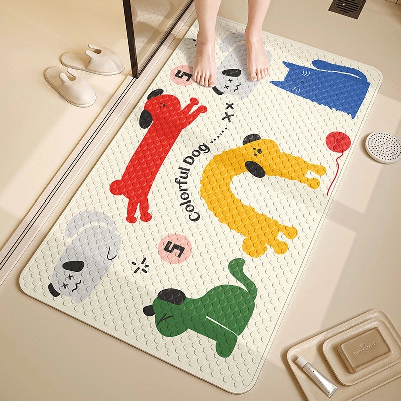 Children's Cartoon Non-slip PVC Bathroom Mat with Suction Cups for Shower and Toilet | Bathroom Accessories