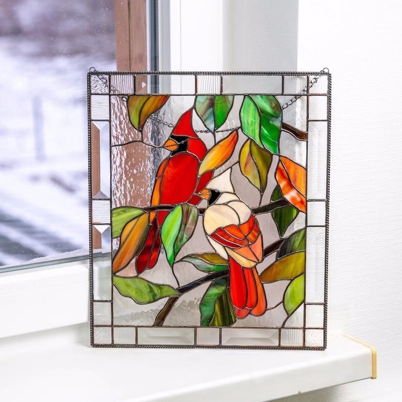 Colorful Lovebird Pendant Easter Gift Red Bird Window Decoration | Home Decor Ornaments