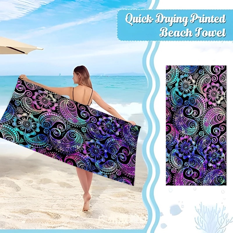 Geometric Patterned Superfine Fiber Beach Towel for Casual Use|Beach Towels & Accessories
