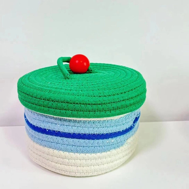 Colorful Cotton Thread Storage Basket with Cute Pattern | Home Organization