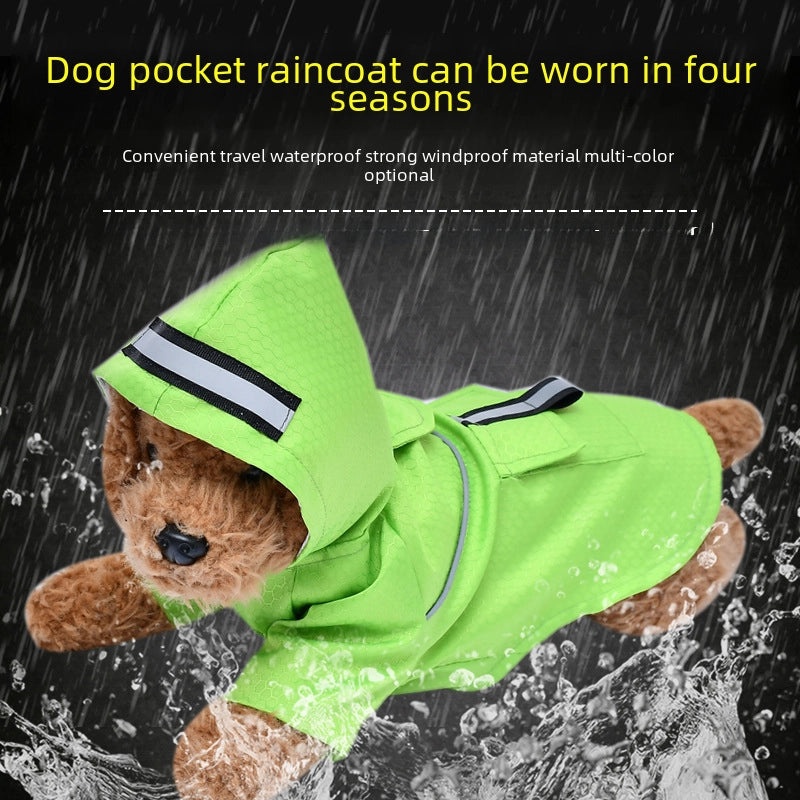 Pet Raincoat with Reflective Strips for Cats and Small Dogs Lightweight Waterproof Jacket|Pet Clothing & Accessories