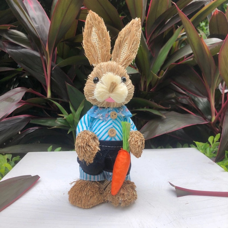 Mini 25cm Woven Rabbit Easter Decor Cute Display Gift Small Prizes Birthday Present|Home Decor & Gifts