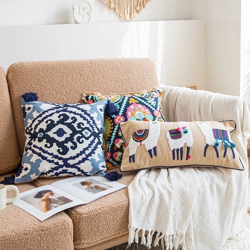 Bohemian Geometric Cotton Pillow Covers | Home Decor Pillows