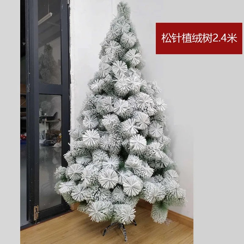 PVC Christmas Tree in Pink Blue Flocking Cedar 60-180cm Desktop Mall Decoration|Holiday Decor