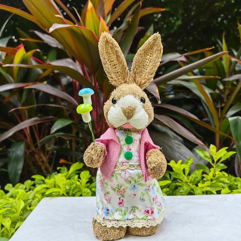 Mini 25cm Woven Rabbit Easter Decor Cute Display Gift Small Prizes Birthday Present|Home Decor & Gifts