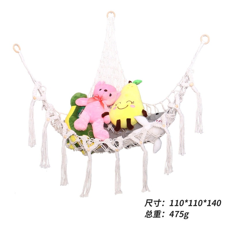 Bohemian Triangle Mesh Plush Toy Hammock Handwoven Lace Hanging Storage Organizer|Home & Living Storage