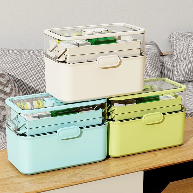 Multi-layer Portable Medicine Storage Box Foldable Grid Organizer for Household Use|Home Storage & Organization
