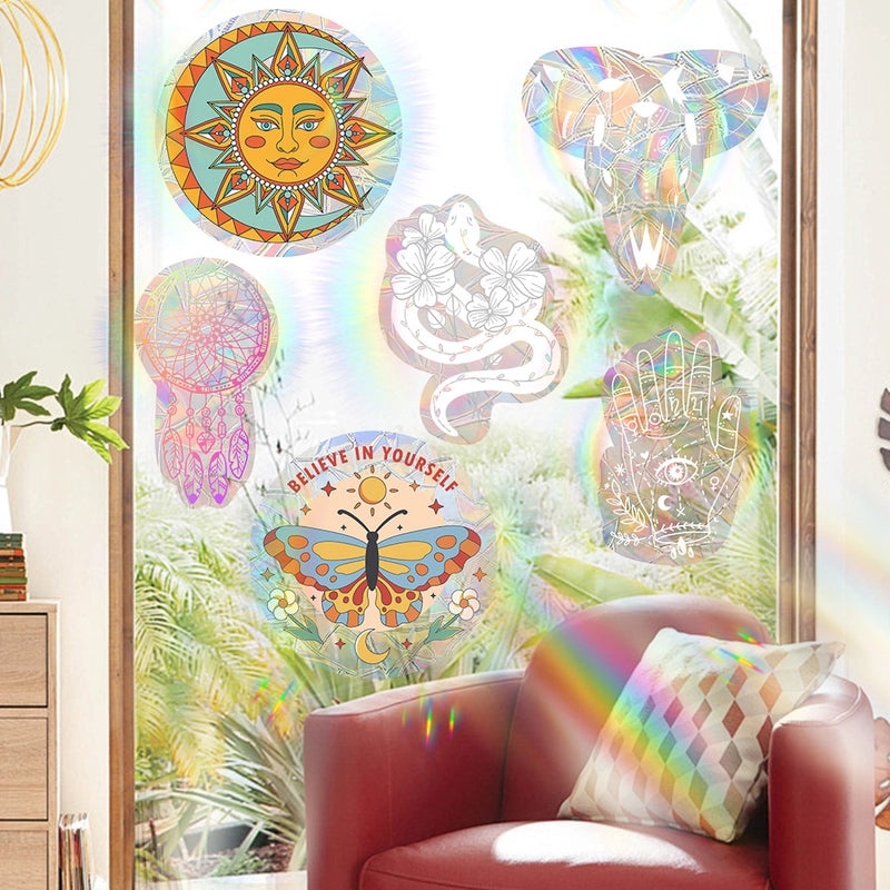 Colorful Plant PVC Stickers for Casual Vacation Style | Home Decor & Stickers